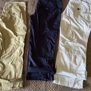 SO Bundle of Three!!!  Casual Cargo Convertible Capri - Tan, Navy, White